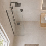 Fienza Rectangular Frameless Fixed Panel with Channel 10mm Glass 700-1200x2050mm - Variant Colour Fittings