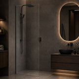 Fienza Rectangular Frameless Fixed Panel with Channel 10mm Glass 700-1200x2050mm - Variant Colour Fittings