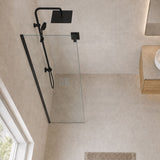 Fienza Rectangular Frameless Fixed Panel with Channel 10mm Glass 700-1200x2050mm - Variant Colour Fittings