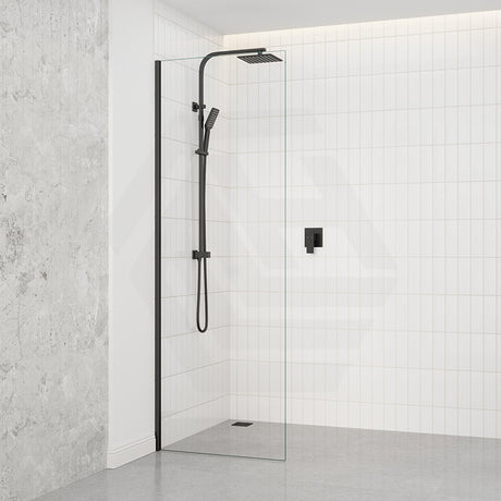 Fienza Rectangular Frameless Fixed Panel with Channel 10mm Glass 700-1200x2050mm - Variant Colour Fittings