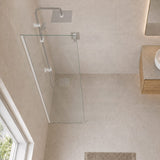 Fienza Rectangular Frameless Fixed Panel with Channel 10mm Glass 700-1200x2050mm - Variant Colour Fittings