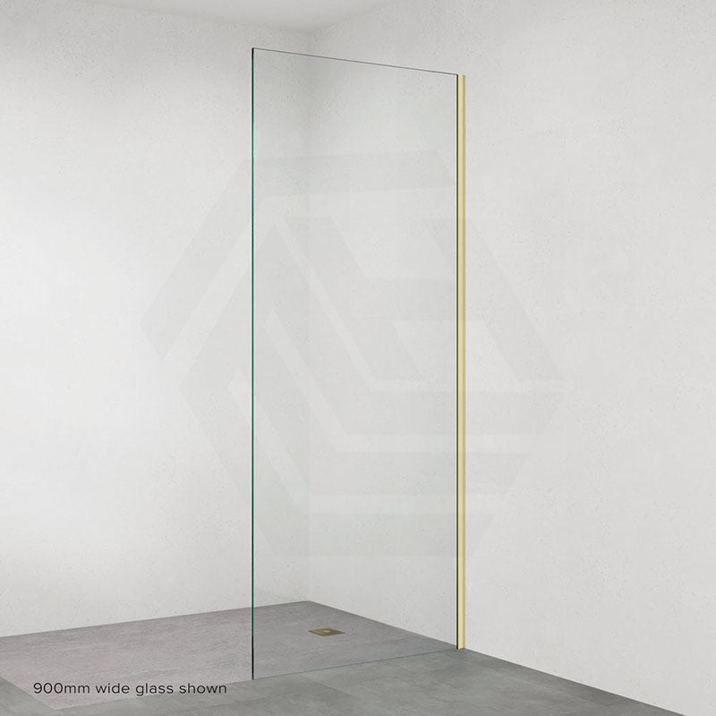 Fienza Rectangular Frameless Fixed Panel with Channel 10mm Glass 700-1200x2050mm - Variant Colour Fittings