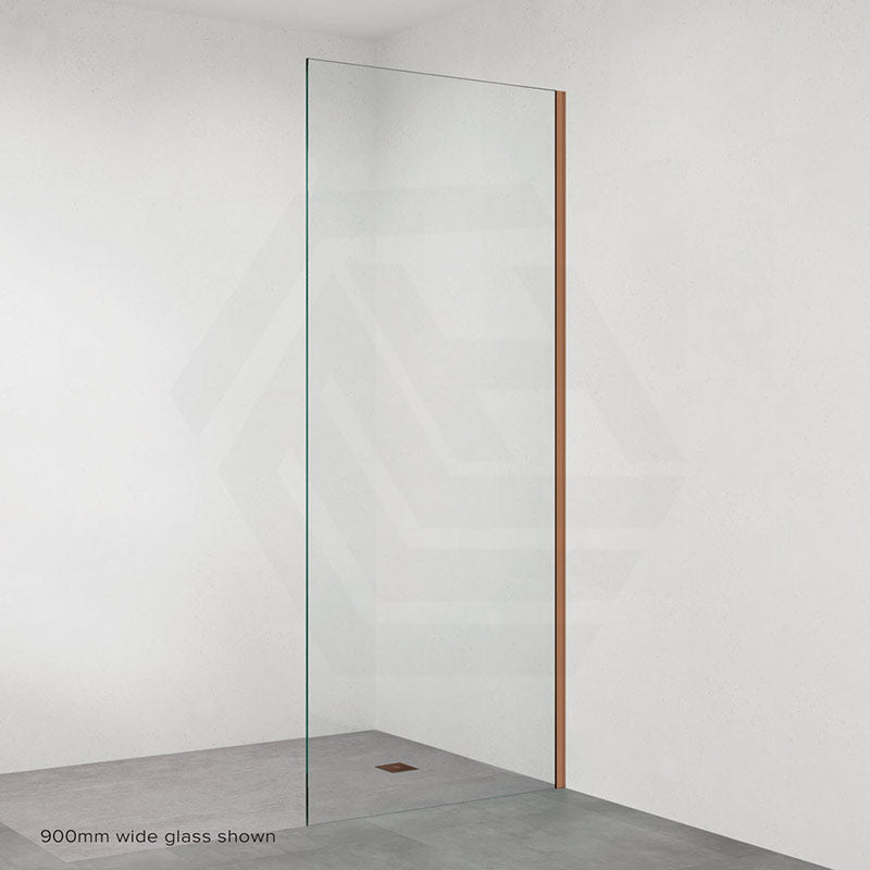 Fienza Rectangular Frameless Fixed Panel with Channel 10mm Glass 700-1200x2050mm - Variant Colour Fittings