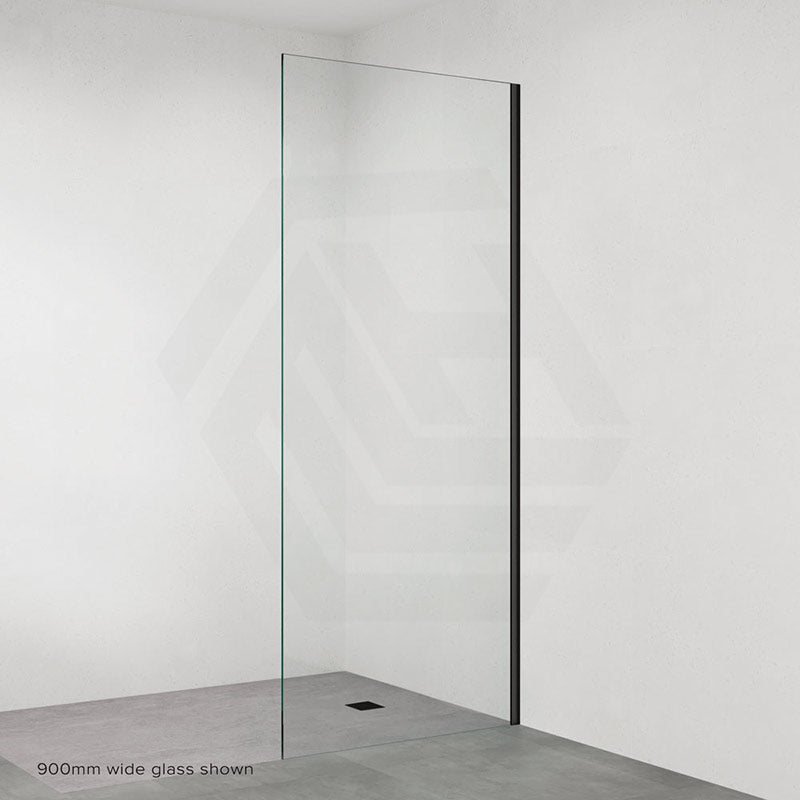 Fienza Rectangular Frameless Fixed Panel with Channel 10mm Glass 700-1200x2050mm - Variant Colour Fittings