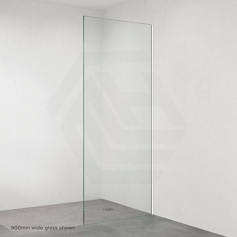 Fienza Rectangular Frameless Fixed Panel with Channel 10mm Glass 700-1200x2050mm - Variant Colour Fittings