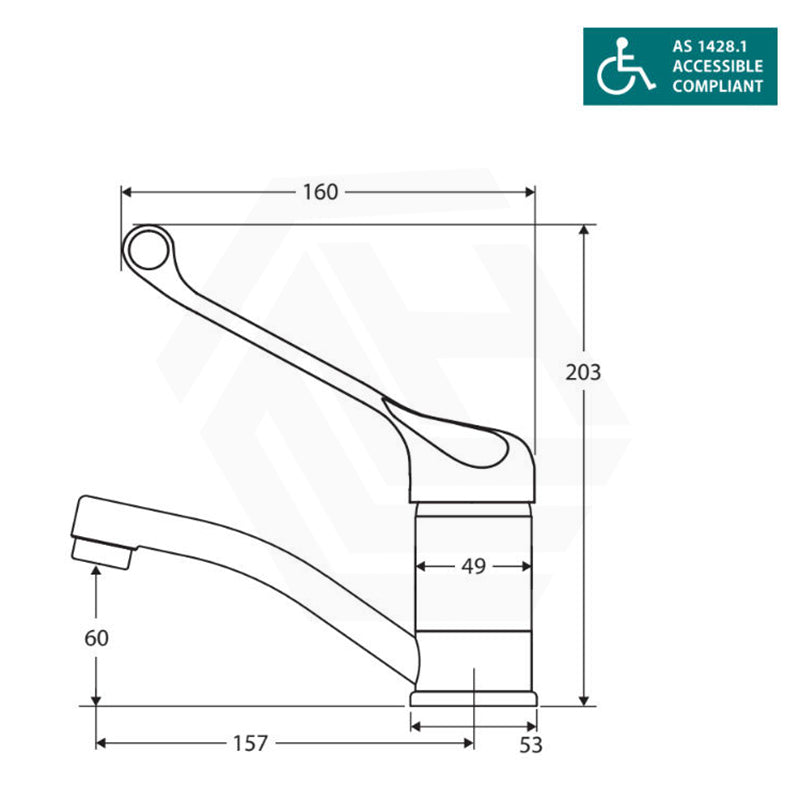 Fienza Stella Care Solid Brass Swivel Basin Mixer Chrome