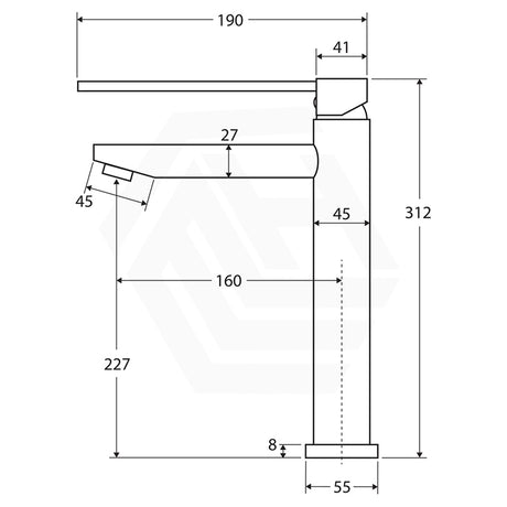 Fienza Isabella Care Solid Brass Tall Basin Mixer Chrome