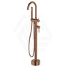 Brushed Copper Fienza Kaya Floor Mounted Bath Mixer With Hand Shower Brushed Copper Round Mixers