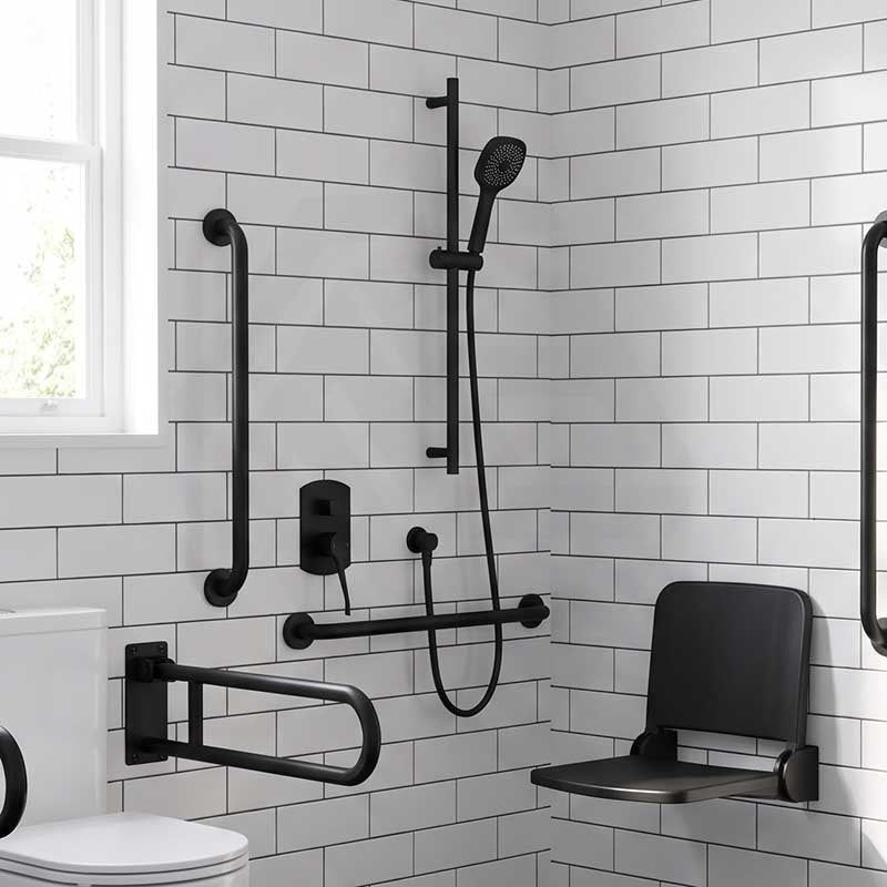 Fienza Koko Care Wall Diverter Mixer Solid Brass Matt Black