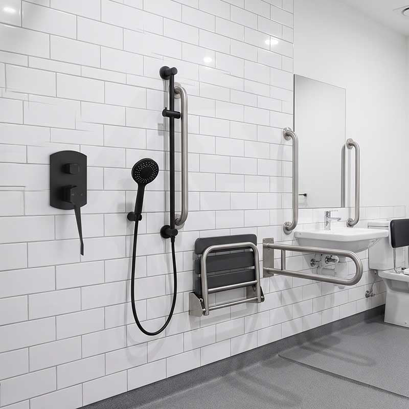 Fienza Koko Care Wall Diverter Mixer Solid Brass Matt Black