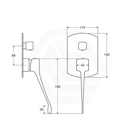 Fienza Koko Care Wall Diverter Mixer Solid Brass Matt Black