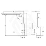 Fienza Koko Swivel Solid Brass Sink Mixer Chrome / Matt Black