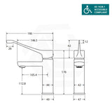 Fienza Koko Care Medium Solid Brass Basin Mixer Matt Black