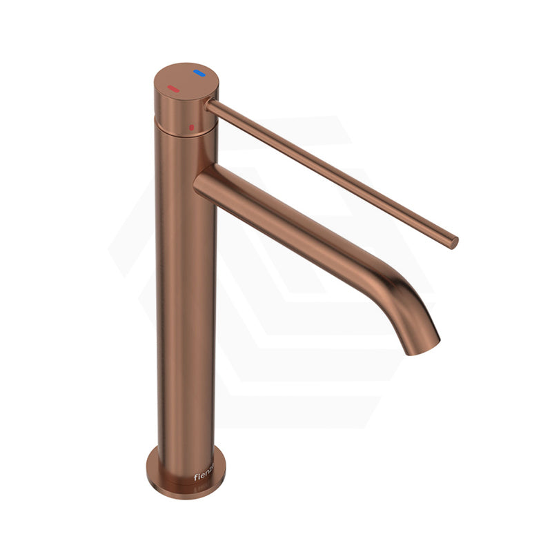 Brushed Copper Fienza Kaya Care Tall Basin Mixer Lead Free Stainless Steel