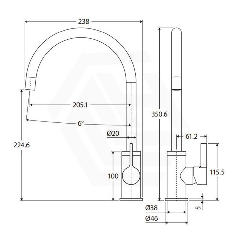 Fienza Sansa 360 Swivel Stainless Steel Sink Mixer Available In Colours