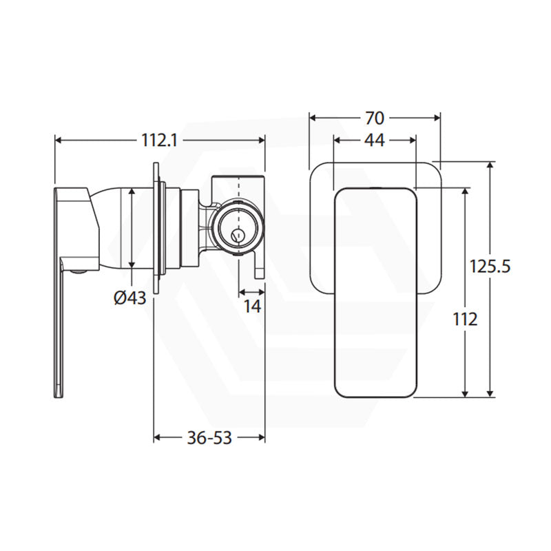Fienza Tono Brass Wall Mixer Square Plate Variant Colour Available
