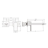 G#2(Gold) Fienza Tono 160/200mm Wall Basin Bath Mixer Set Square Plates Urban Brass