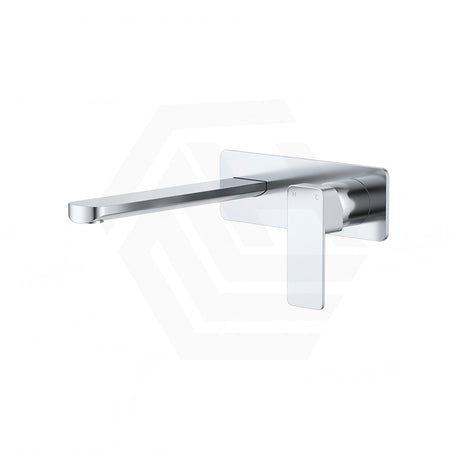 Fienza Tono Basin/Bath Wall Mixer Set with Rectangular Plate 160/200mm Outlet Variant Colour Available