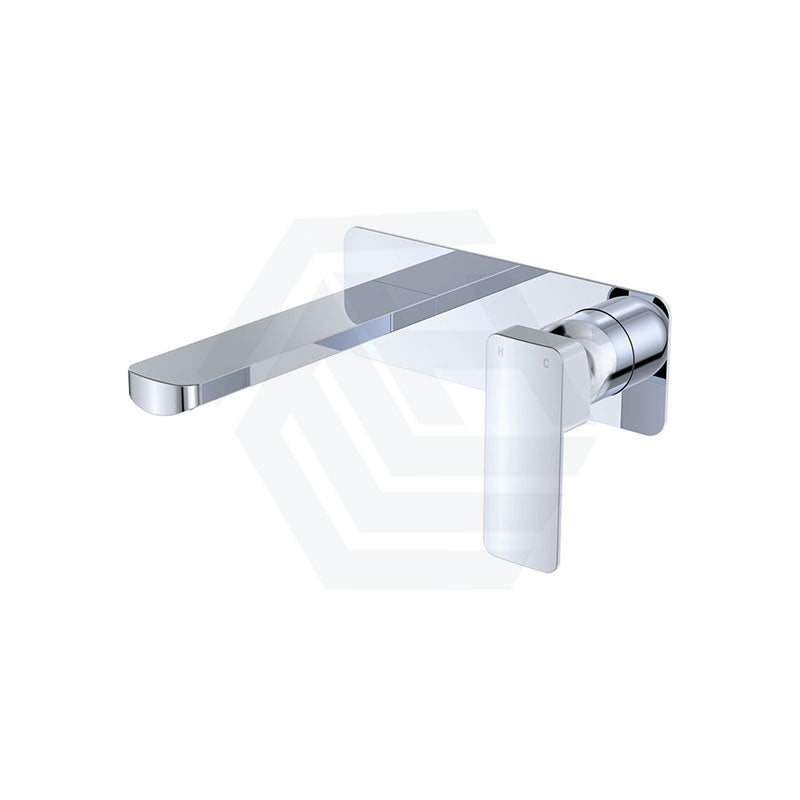 Fienza Tono Basin/Bath Wall Mixer Set with Rectangular Plate 160/200mm Outlet Variant Colour Available