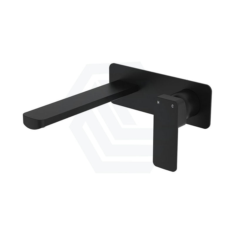 Fienza Tono Basin/Bath Wall Mixer Set with Rectangular Plate 160/200mm Outlet Variant Colour Available