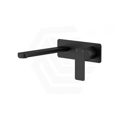 Fienza Tono Basin/Bath Wall Mixer Set with Rectangular Plate 160/200mm Outlet Variant Colour Available
