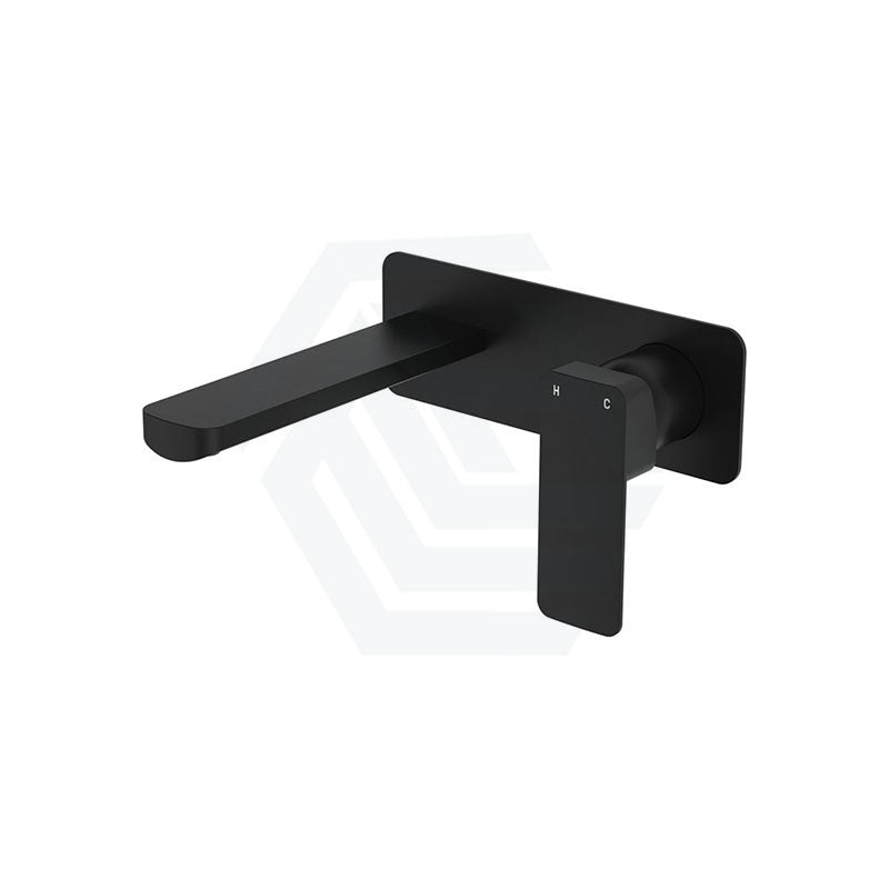 Fienza Tono Basin/Bath Wall Mixer Set with Rectangular Plate 160/200mm Outlet Variant Colour Available