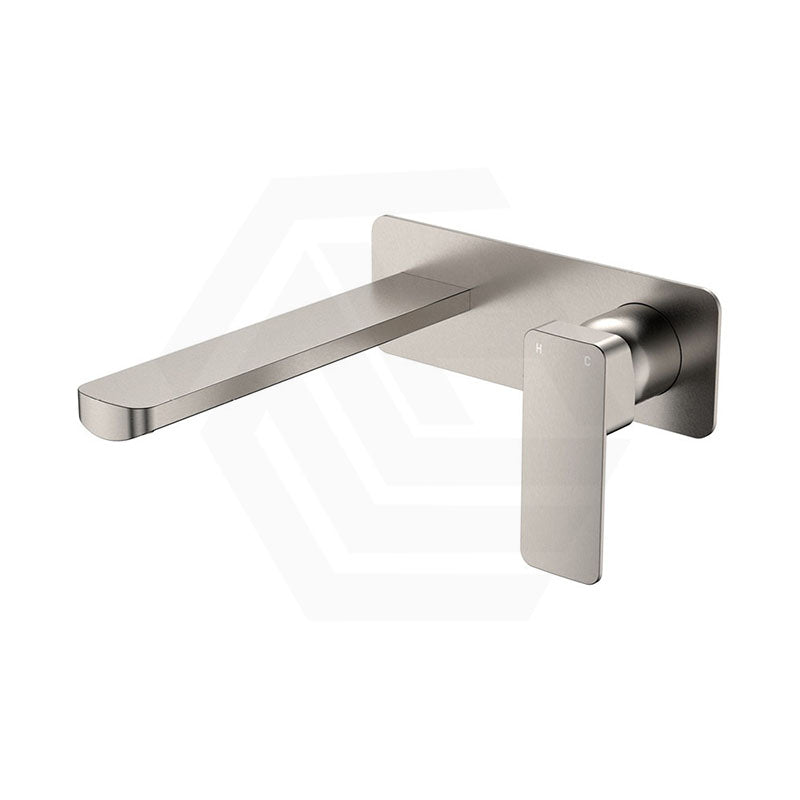 Fienza Tono Basin/Bath Wall Mixer Set with Rectangular Plate 160/200mm Outlet Variant Colour Available