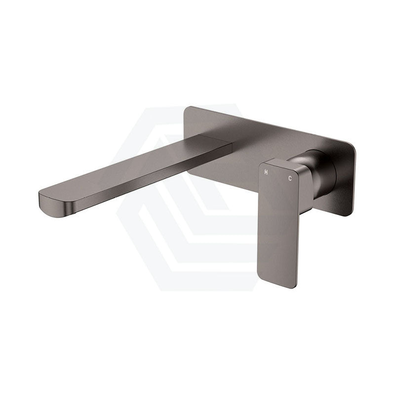 Fienza Tono Basin/Bath Wall Mixer Set with Rectangular Plate 160/200mm Outlet Variant Colour Available