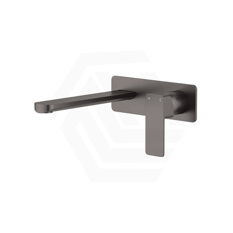 Fienza Tono Basin/Bath Wall Mixer Set with Rectangular Plate 160/200mm Outlet Variant Colour Available