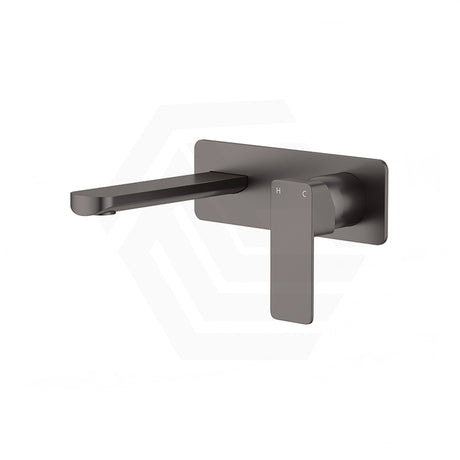 Fienza Tono Basin/Bath Wall Mixer Set with Rectangular Plate 160/200mm Outlet Variant Colour Available