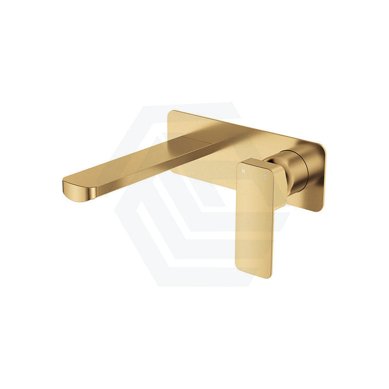 Fienza Tono Basin/Bath Wall Mixer Set with Rectangular Plate 160/200mm Outlet Variant Colour Available