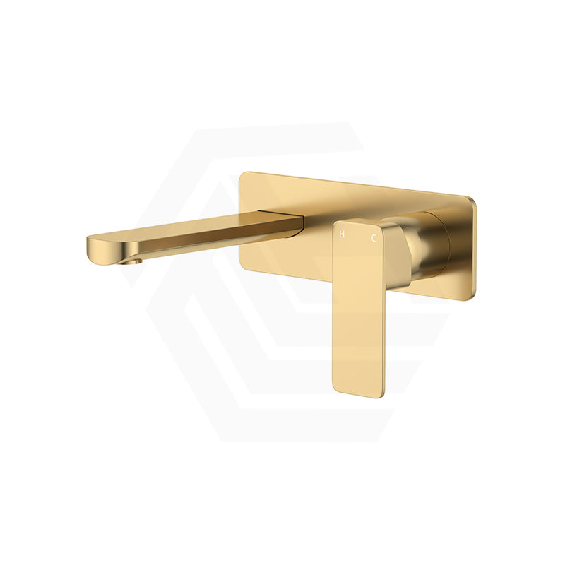 Fienza Tono Basin/Bath Wall Mixer Set with Rectangular Plate 160/200mm Outlet Variant Colour Available