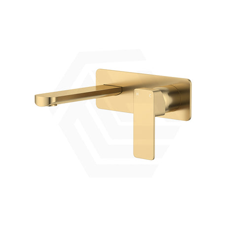 Fienza Tono Basin/Bath Wall Mixer Set with Rectangular Plate 160/200mm Outlet Variant Colour Available