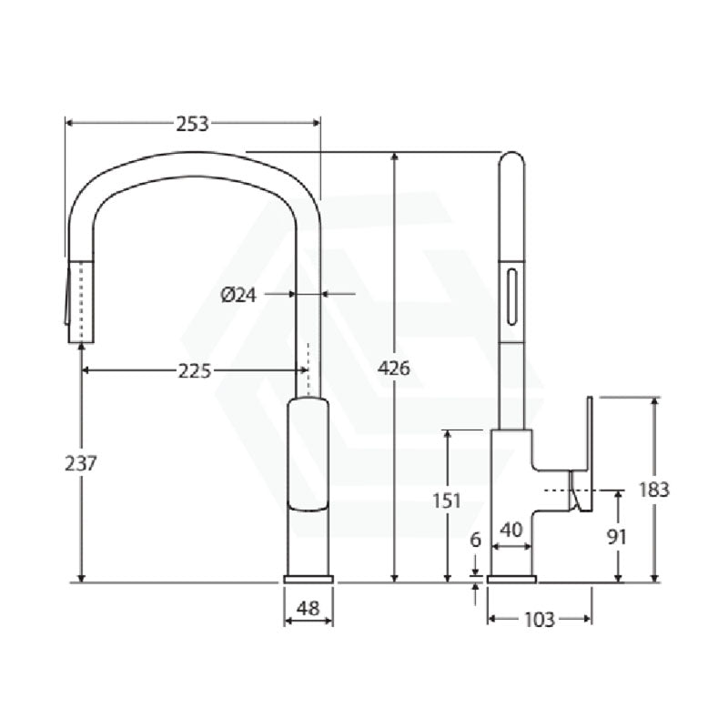 Fienza Tono Brass 360 Swivel Pull Out Kitchen Sink Mixer Tap Variant Colour Available