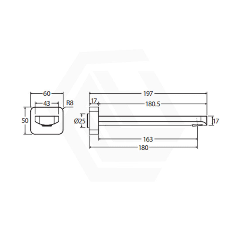 Fienza Tono 180/220mm Wall Mounted Basin/Bath Outlet Variant Colour Available