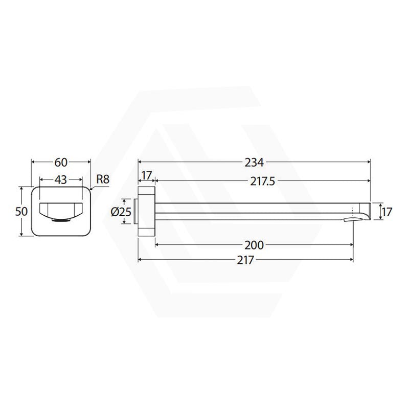 Fienza Tono 180/220mm Wall Mounted Basin/Bath Outlet Variant Colour Available