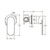 Fienza Empire Slim Wall Mixer, Round Plate Variant Colour Available