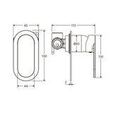 Fienza Empire Slim Wall Mixer, Oval Plate Variant Colour Available