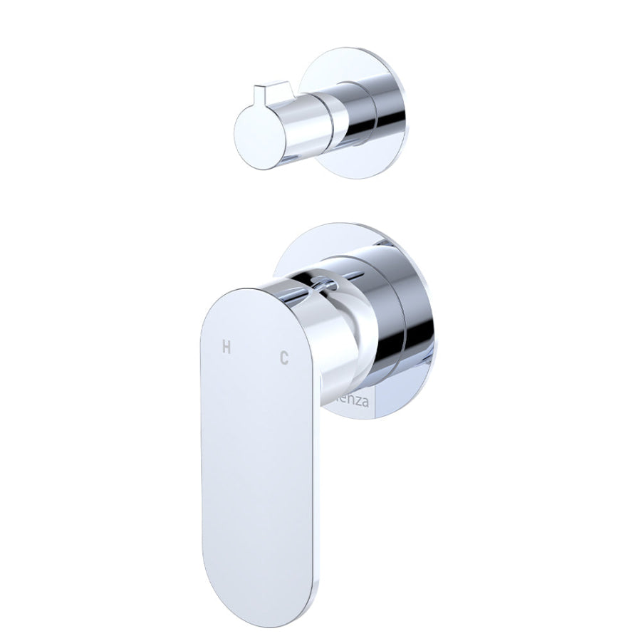 Fienza Empire Slim Vertical Wall Diverter Mixer, Small Round Plates Variant Colour Available