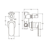 Fienza Empire Slim Vertical Wall Diverter Mixer Small Round Plates Variant Colour Available