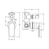 Fienza Empire Slim Vertical Wall Diverter Mixer, Small Round Plates Variant Colour Available