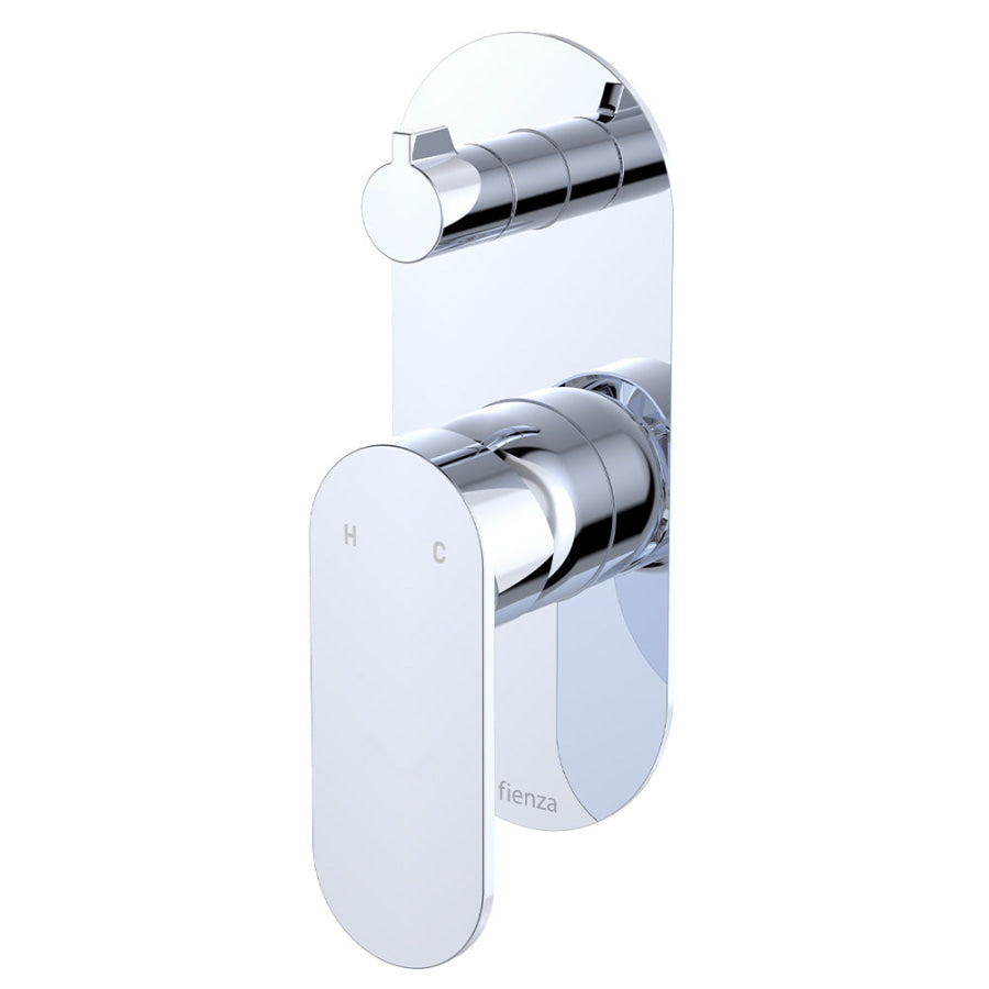 Fienza Empire Slim Vertical Wall Diverter Mixer, Large Oval Plate Variant Colour Available