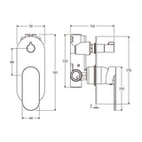 Fienza Empire Slim Vertical Wall Diverter Mixer, Large Oval Plate Variant Colour Available
