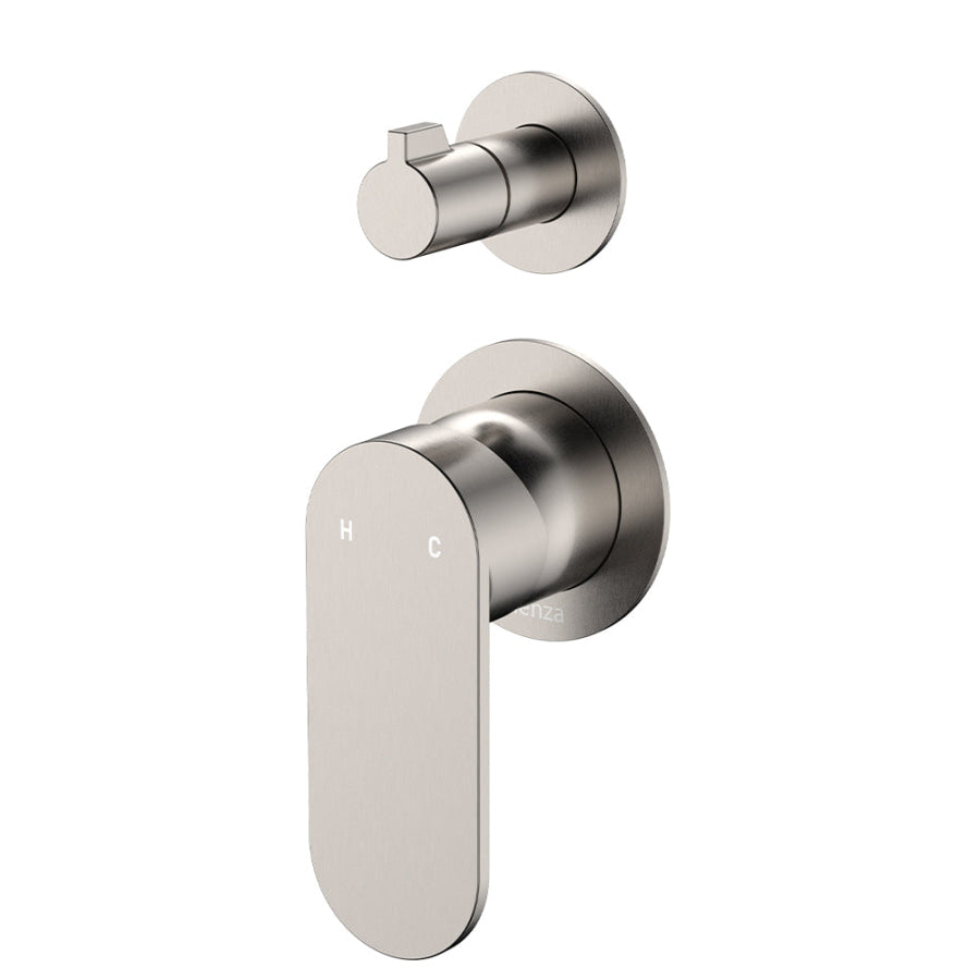 Fienza Empire Slim Vertical Wall Diverter Mixer, Small Round Plates Variant Colour Available