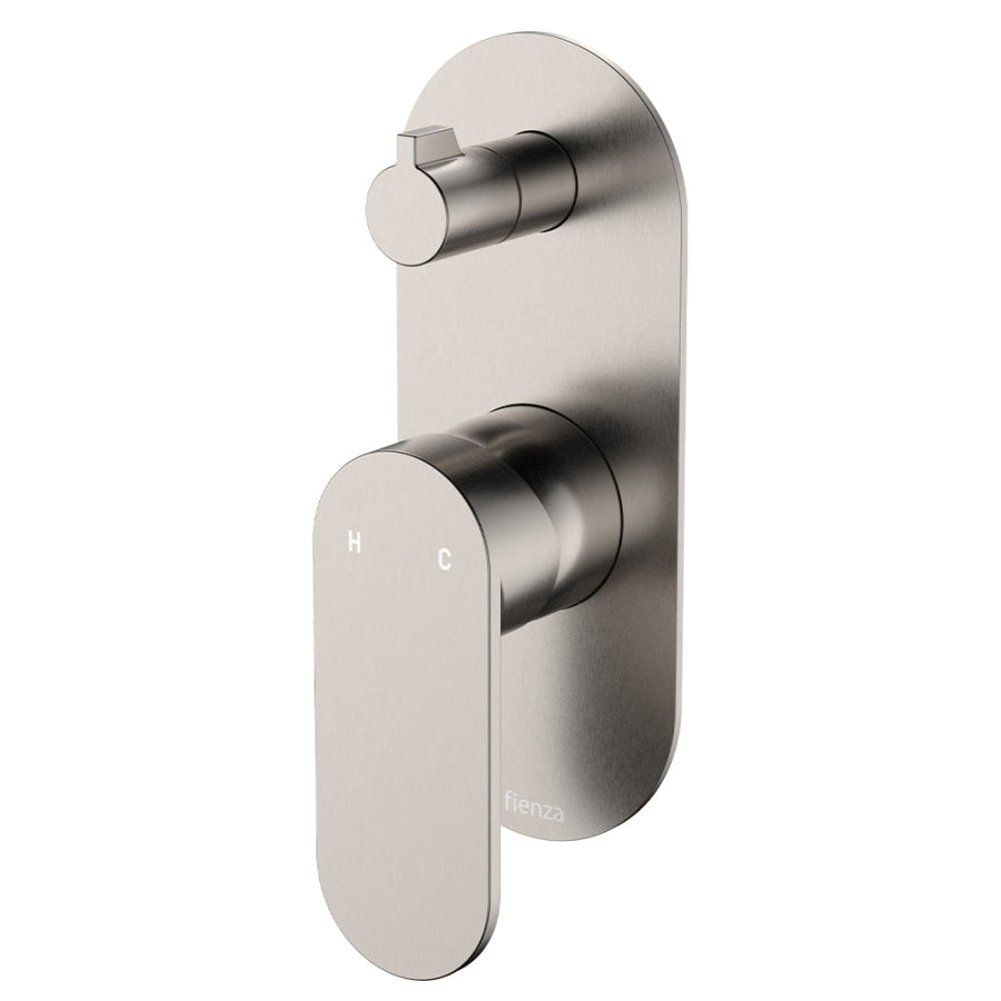 Fienza Empire Slim Vertical Wall Diverter Mixer, Large Oval Plate Variant Colour Available