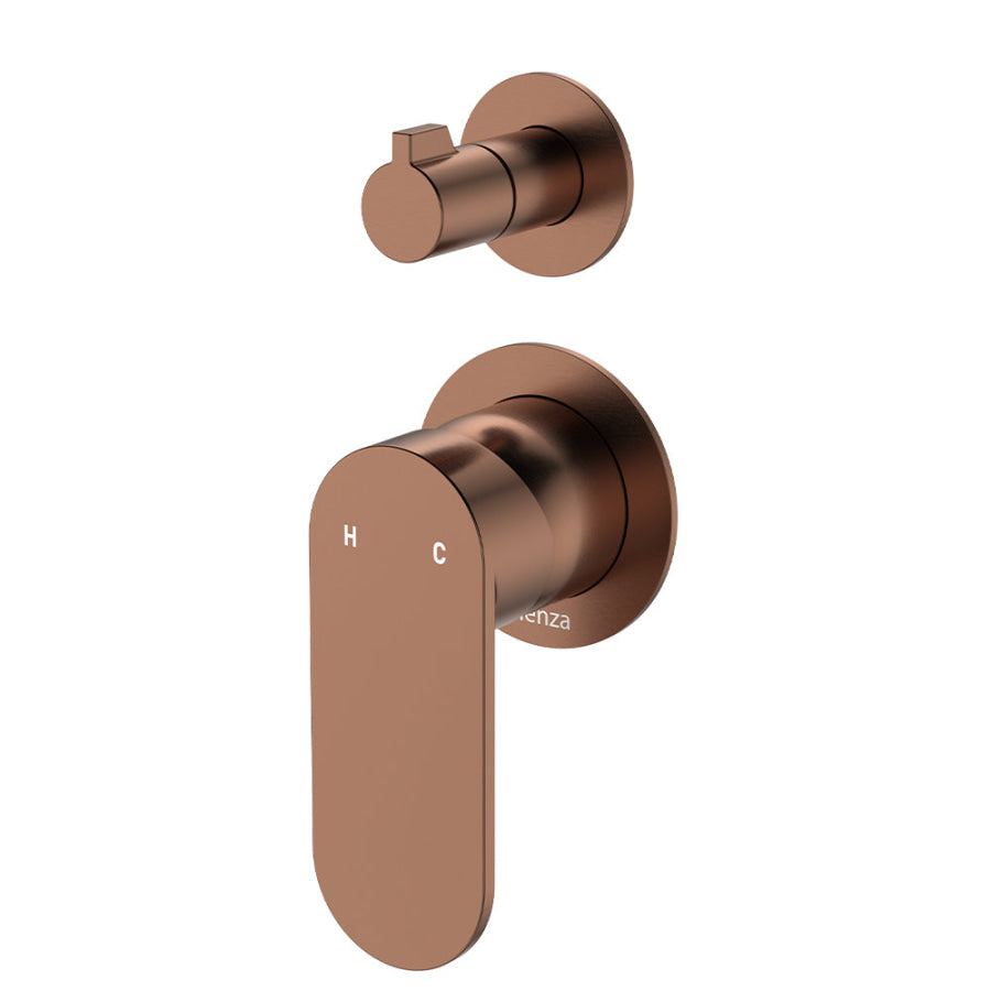 Fienza Empire Slim Vertical Wall Diverter Mixer, Small Round Plates Variant Colour Available