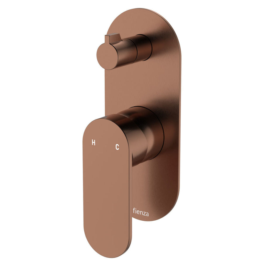 Fienza Empire Slim Vertical Wall Diverter Mixer, Large Oval Plate Variant Colour Available