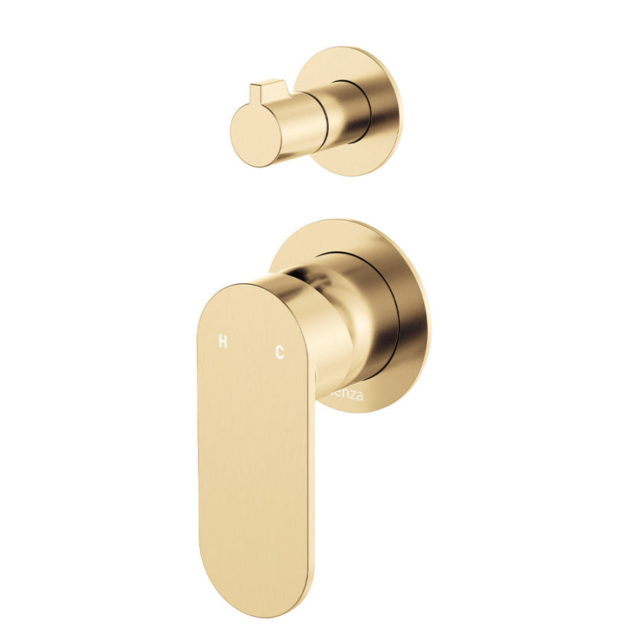Fienza Empire Slim Vertical Wall Diverter Mixer, Small Round Plates Variant Colour Available