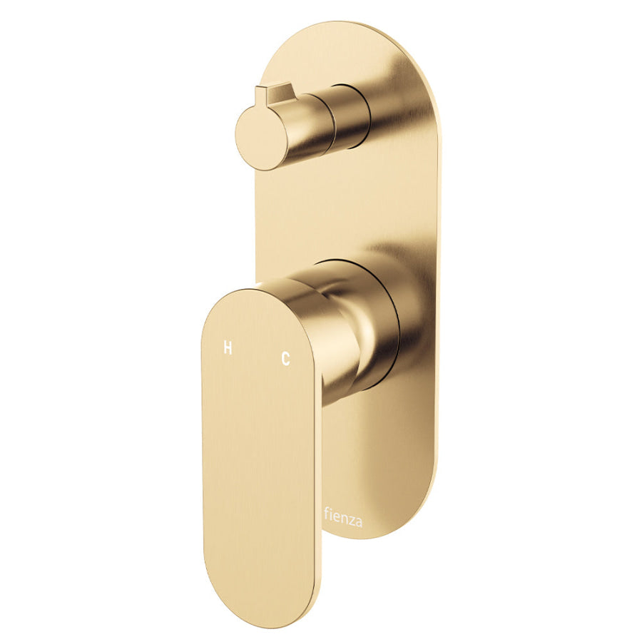 Fienza Empire Slim Vertical Wall Diverter Mixer, Large Oval Plate Variant Colour Available