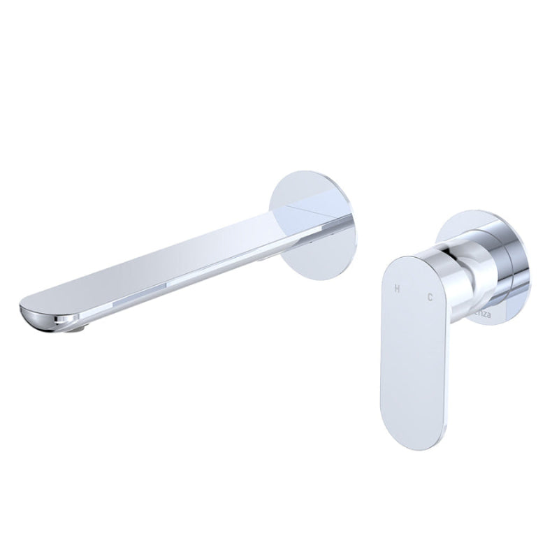 Fienza Empire Slim 160/200mm Outlet Basin/Bath Wall Mixer Set Round Plates Variant Colour Available